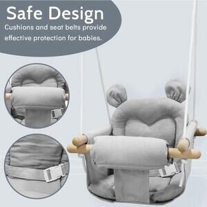 Adorable Safety Canvas Baby Swing Swing Indoor Outdoor New In Box